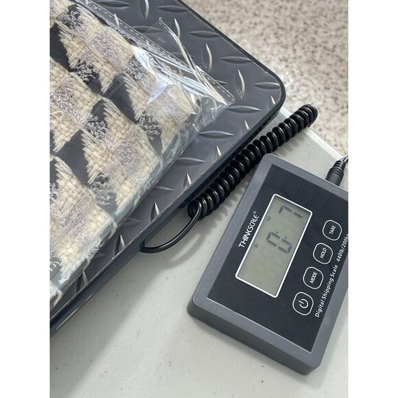 Infinity Scarf Woven Tweed Fabric Houndstooth Pattern Black White Shawl Wrap - Picture 6 of 6